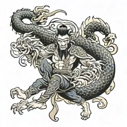 Monkey King And Dragon