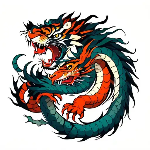 Dragon And Tiger Fighting