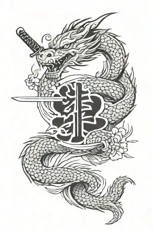Dragon And Katana