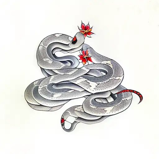 Snake With Lycoris