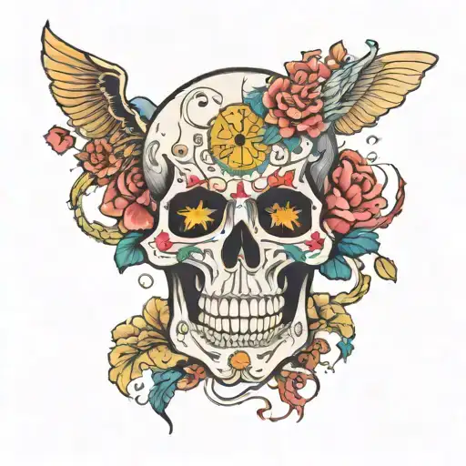 Colorful Skull Clock