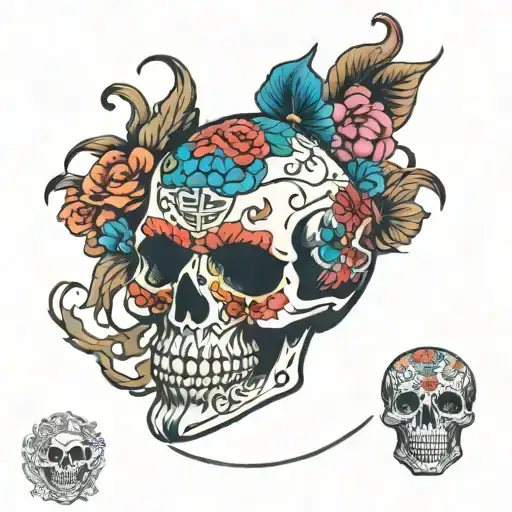 Colorful Skull Clock