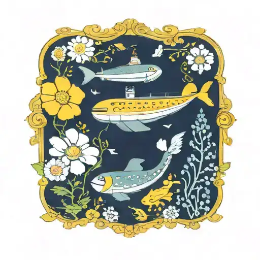 Yellow Submarine With Flowers