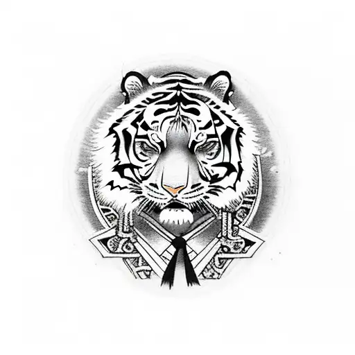 Tiger Holding A Mai Tai