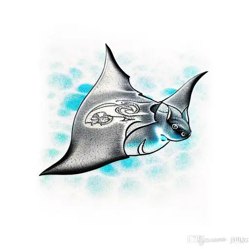 Manta Ray With Light Shading That Would Go On My Inner Bicep