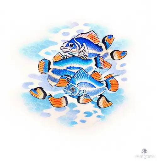 Blue And Orange Fish