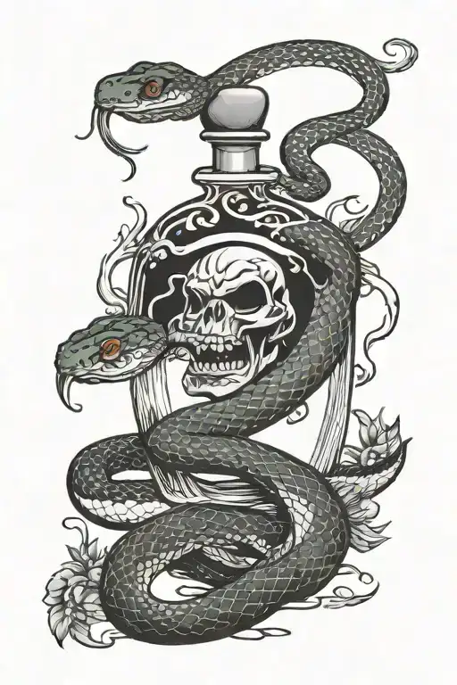Snake With Poison Bottle