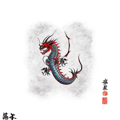 Red Dragon On Shoulder