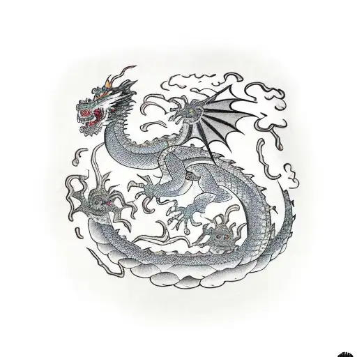 Dragon With Osaka Castle