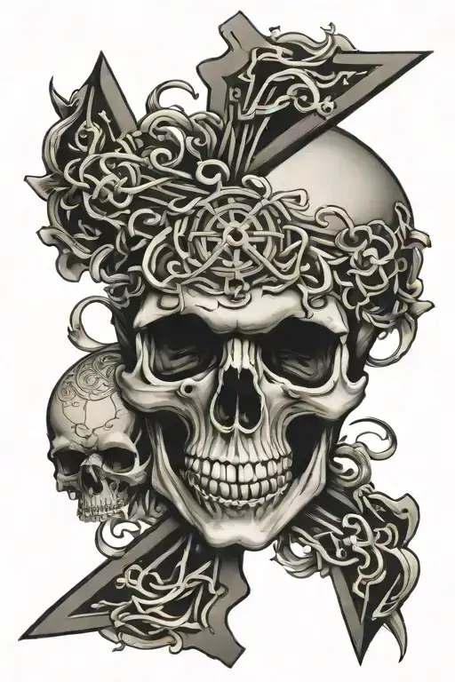 Skull And Cross Intertwined