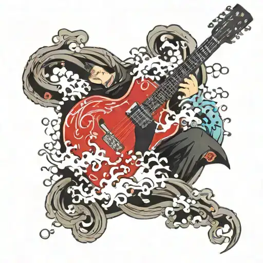 The Rift From Which The Guitar Is Pouring Paint Brushes