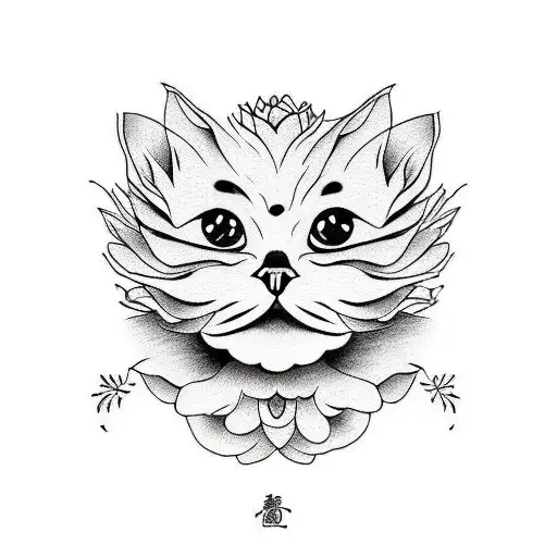 Cat With Peony
