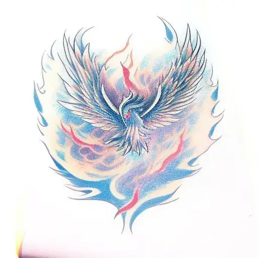 A Mystical Phoenix Emerging From A Book With Feathers Falling Around It