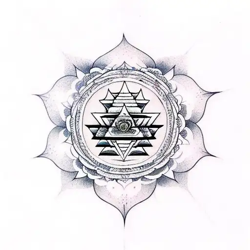 Sri Yantra Lotus Clouds