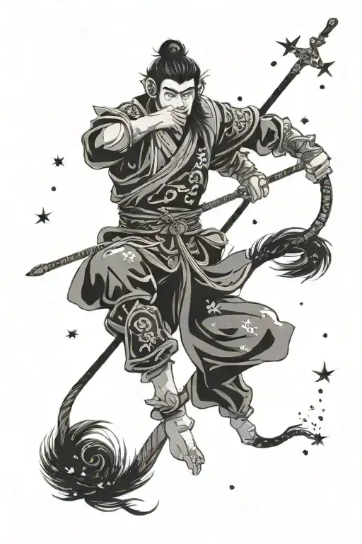 Monkey King With Scorpio Constellation
