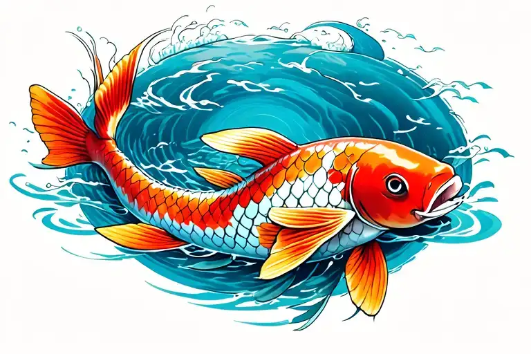 Koi Fish Swimming