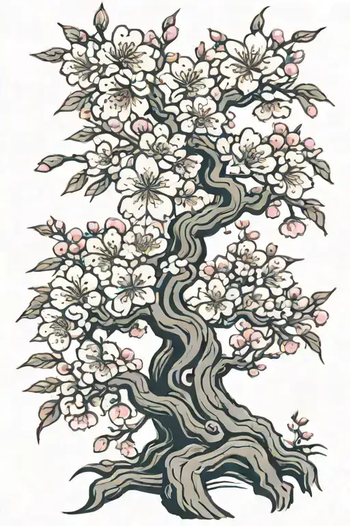 Sakura Tree Blossom Tattoo Design