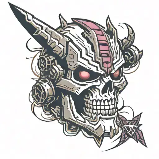 Autobot Right Half Decepticon Skull Logo