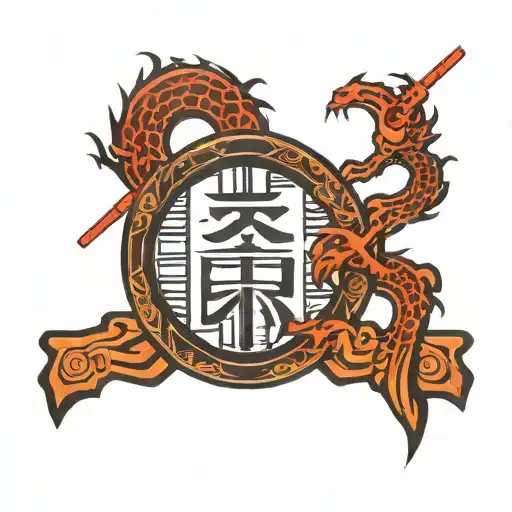 Kanji Determination Symbol Inside A Enso Circle Shape