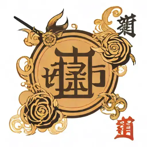 Kanji Determination Symbol Inside A Enso Circle Shape