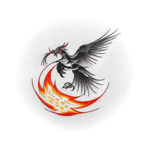 Phoenix With A Circle Of Fire