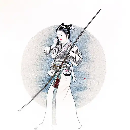 A Lady Hunting With A Bow