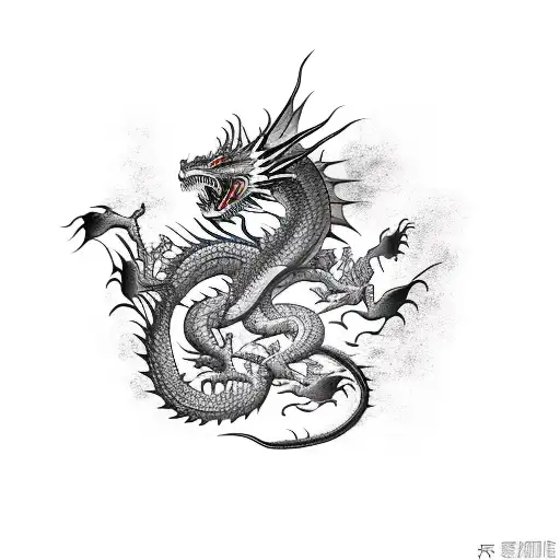 Man Fighting With Dragon