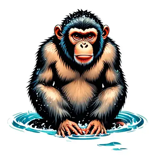 Snow Monkey Chilling Hot Springs