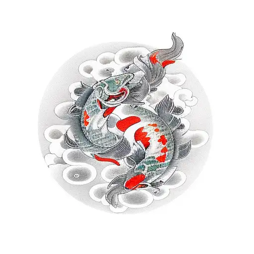 Koi Fish And Foo Dog