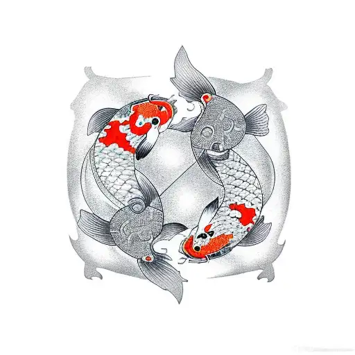 Koi Fish In Yin Yang Shape