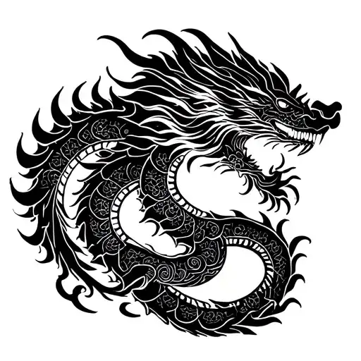 Dragon Mandala Design Incorporating