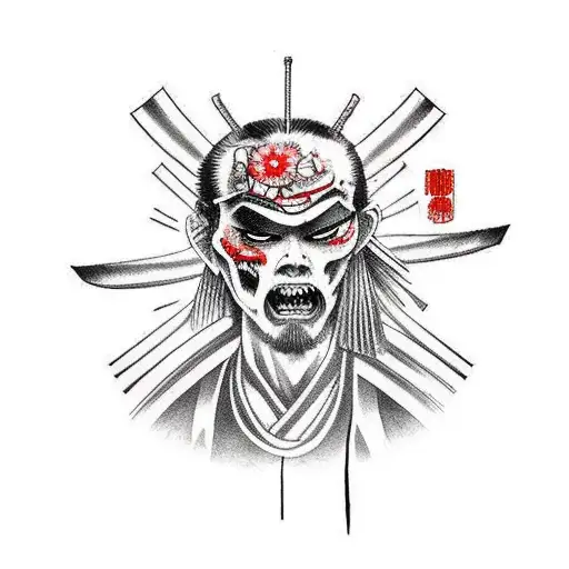 Japanese Samurai Half Zombie