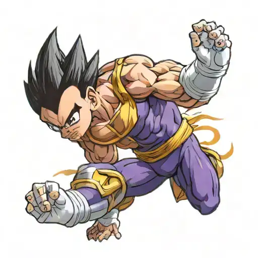 Kid Vegeta Powering Up With Purple Aura