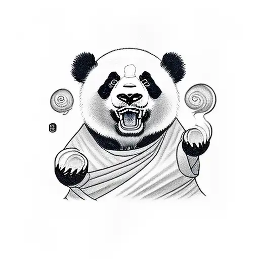Angry Panda With Smoke Coming Out Of His Mouth