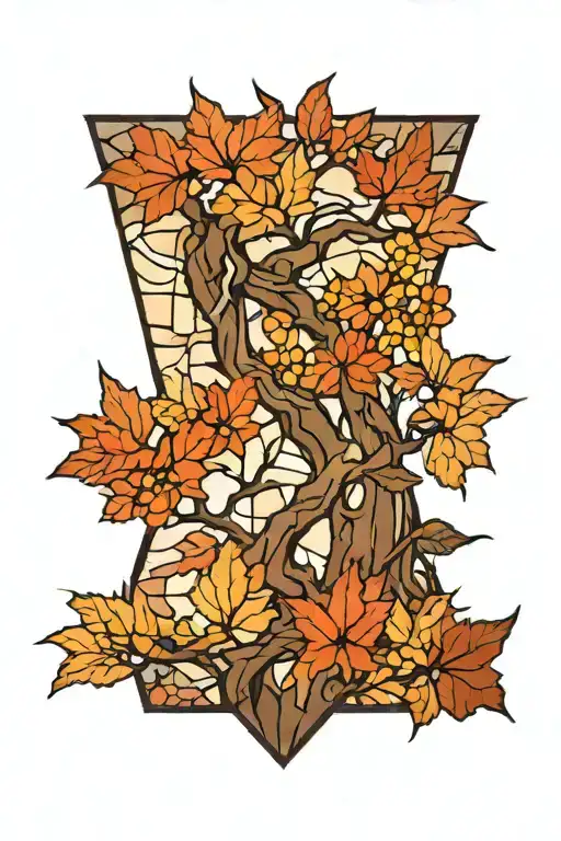 Walnut Tree In Stained Glass Shards