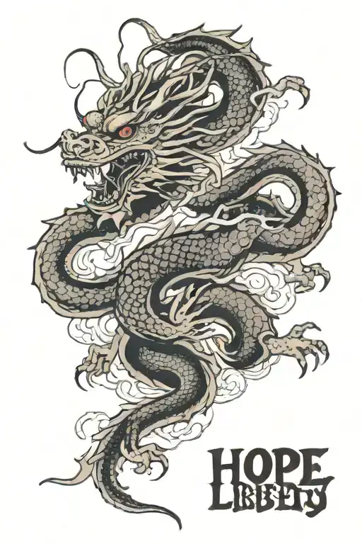 Hope And Liberty With Dragon Intertwined