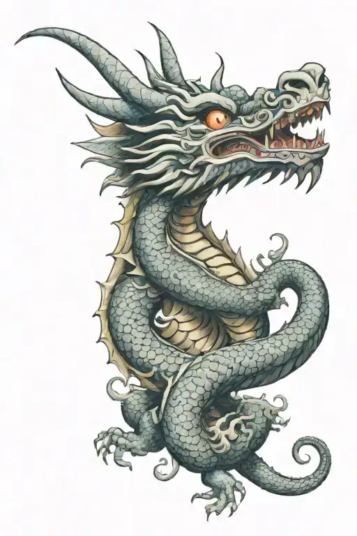 Dragon With Theatrical Masks