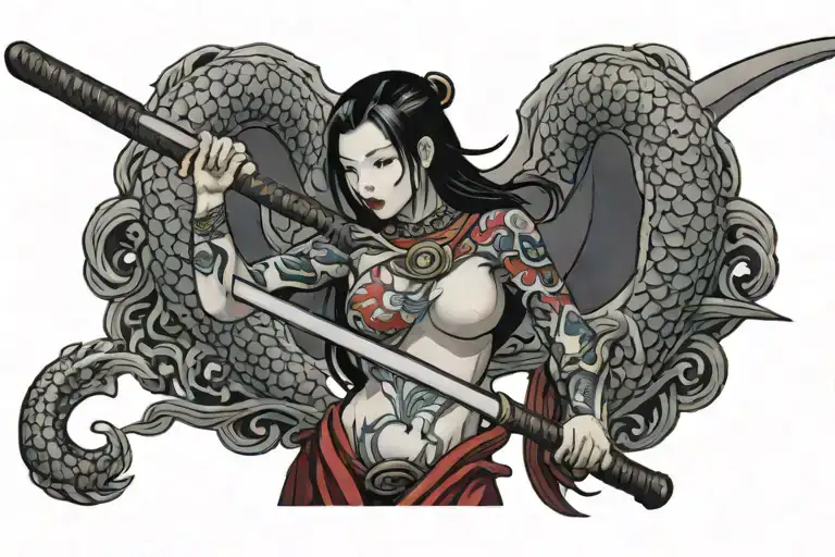 Female Naga With A Scythe