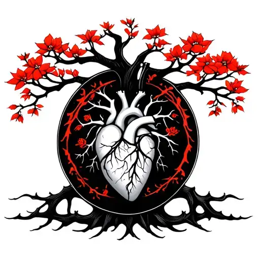 Tree Of Life With Anatomical Heart