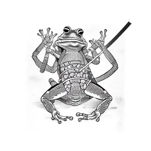 A Samurai Frog Killing Another Samurai Frog