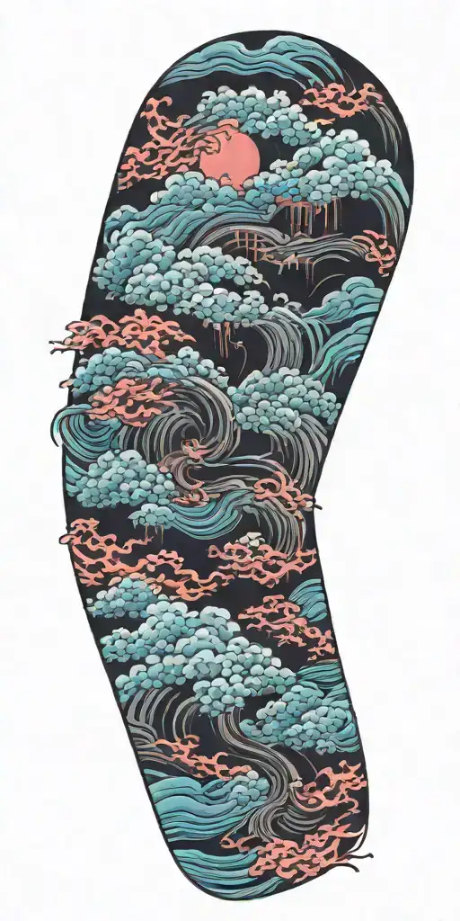 Irezumi Style Tattoo With Black Clouds