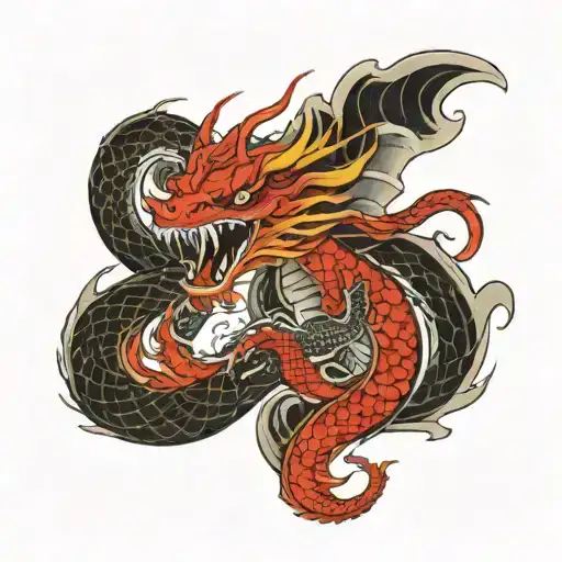 Red Dragon Breathing Fire