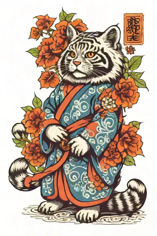 Pallas Cat Ib Blue Kimono