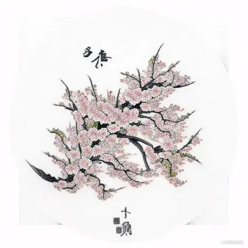 Cherry Blossom On Rib And Arm