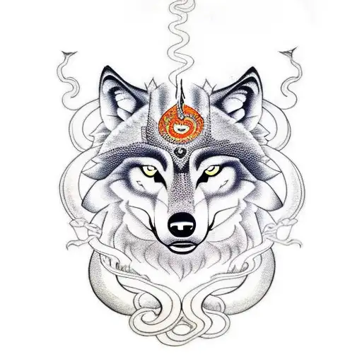 Wolf With Light And Snake And Hinduism