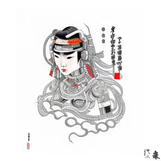 Cyberpunk Japoneses Woman