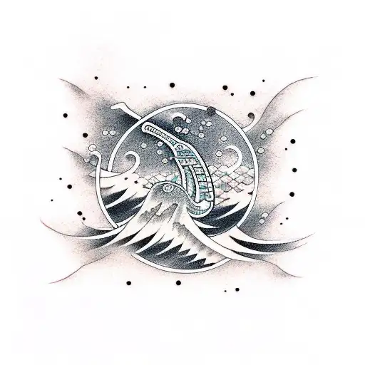 Guitar Japanese Ocean Waves