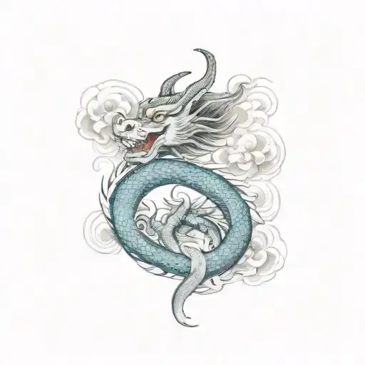 Feminine Thai Dragon Wraps Around The Thigh Water