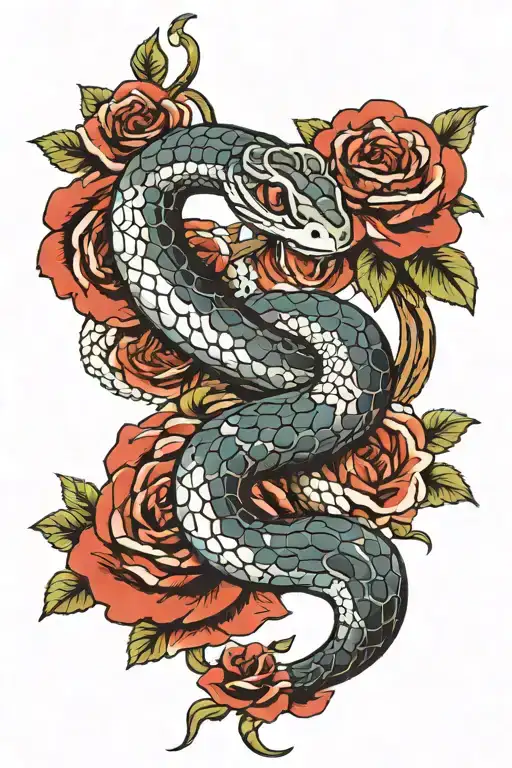 Snake With Roses