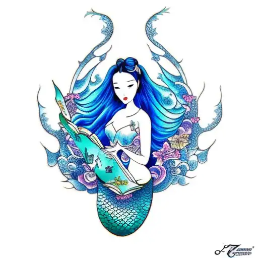 Mermaid Reading Fairytales And Magic